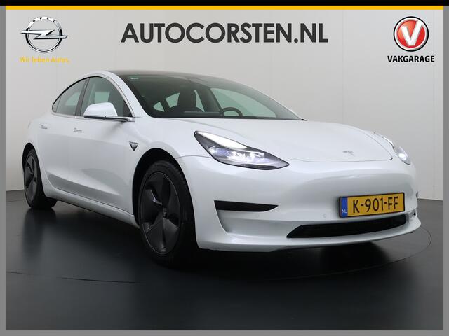 Tesla Model 3 SR+ 325PK Trekhaak LFP-Accu AutoPilot Leer Pano-Dak Adaptive Cruise Lmv 18" Camera's Elektr.-Stuur+Stoelen+Spiegels+Geheugen+Easy-Entry+Verwarmde stoelen Park assistent Pdc WIFI Ecc Lane-Assist Speed-Assist SOH 92% Ecc Navi Led DAB Voorverwarmen interieur