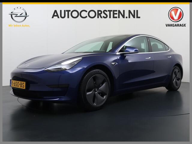 Tesla Model 3 SR+ 325PK LFP-Accu AutoPilot Leer Pano-Dak Adaptive Cruise Lmv 18" Camera's Elektr.-Stuur+Stoelen+Spiegels+Geheugen+Easy-Entry+Verwarmde stoelen Park assistent Pdc WIFI Ecc Lane-Assist Speed-Assist SOH 90% Ecc Navi Led DAB Voorverwarmen interieur via App 