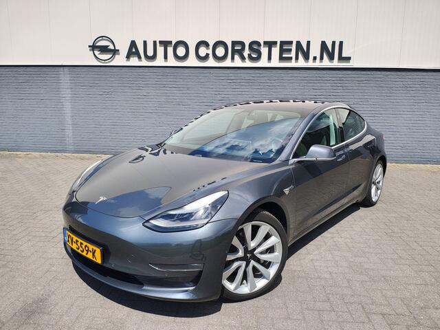 Tesla Model 3 Long Range AWD 75kWh 19"Lmv Autopilot Panoramadak Navi Ecc Camera's Adap.Cruise Leder Keyless Elek.Stoelen+Memory+Verwarmd Audiosysteem premium 4WD Spraakbediening Origineel Nederlandse Auto