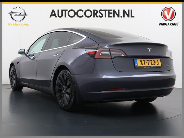 Tesla Model 3 Long Range AWD 75kWh 463PK Full Self Driving Ivoor Interieur All-Season banden Privacy Glas Premium Audio Panoramadak Navi Camera's Ecc Adap.Cruise Lmv Leder Memory Elek.Stoelen Achterbank+Stoelverwarming Keyless Wifi Origineel Nederlandse Particuliere Au