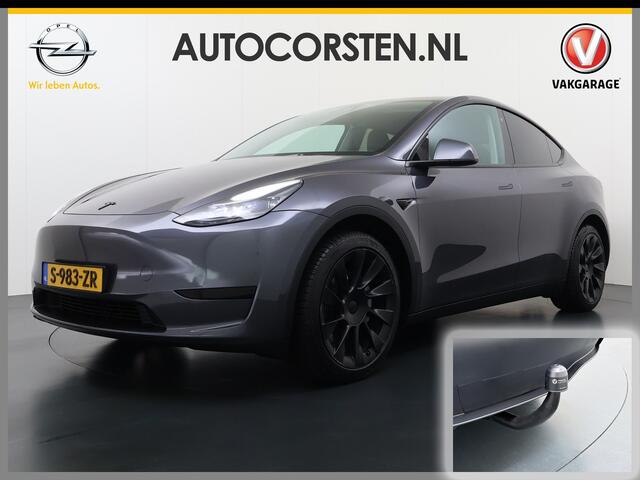 Tesla Model Y RWD 60kWh LFP-Accu S.O.H. 96% Trekhaak Warmtepomp Lmv 20" Ambient Interieur Verlichting Adap.Cruise Navi Ecc Camera's Panoramadak Autopilot Stoel+Stuur+Achterbank Verwarming Elek.Achterklep Dodehoek detector Draadloze telefoonlader Origineel Nederlandse A