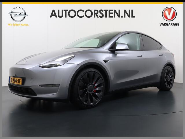 Tesla Model Y Performance 534pk 0-100 3,8 sec. Trekhaak AWD 78,1kWh Warmte-pomp FSD-Comp.3 AutoPilot Carbon-Spoiler Elekr.Achterklep AMD-Ryzen-infot. Premium-HiFi Pano.dak Camera Leer Adaptive-Cruise+Stop&Go Park-Assist PDC-a+v Wifi Ecc Dual Motor Long Range 3xCamera N