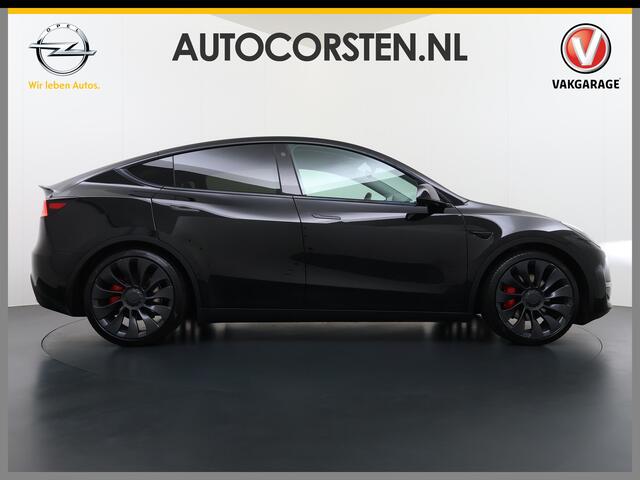 Tesla Model Y Performance AWD 75kWh SOH 95% Warmtepomp Panoramadak Navi Ecc Leder Lmv 21" Keyless Led Elek.Achterklep Memory Stoel+Stuurverwarming AMD-Ryzen­(TM)-Processor 1e Eigenaar Origineel Nederlandse Auto fabrieksgarantie tot 14-12-2027 Batterij en Motorgarantie 