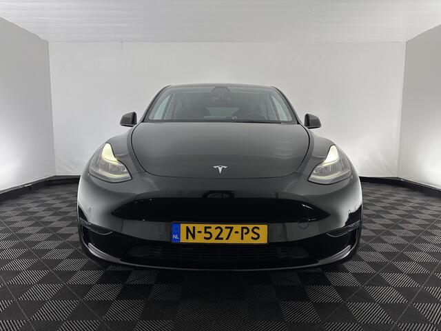 Tesla Model Y Long Range AWD 75 kWh [ 3-Fase ] {SOH-81%} (INCL-BTW) Aut. *PANO | AUTO-PILOT | LEATHER | NAVI-FULLMAP | MATRIX-LED | KEYLESS | CAMERA | DAB+ | HEATED-COMFORTSEATS | PRIVACY-GLASS | TOPVIEW | 20''ALU | TOWBAR*