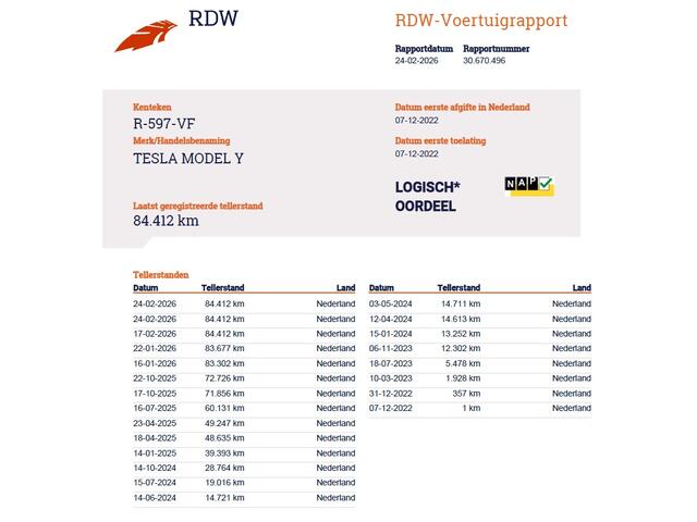 Tesla Model Y RWD SOH 95% Warmtepomp LFP-Accu Leder Lmv Camera's Panoramadak Adap.Cruise Navi Ecc Autopilot Stoel+Stuur+Achterbank Verwarming Elek.Achterklep Dodehoek detector Draadloze telefoonlader Origineel Nederlandse Auto Fabrieksgarantie op Motor en Accu tot 7-12