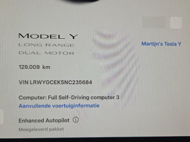 Tesla Model Y Long Range AWD 75 kWh FSD Computer 3