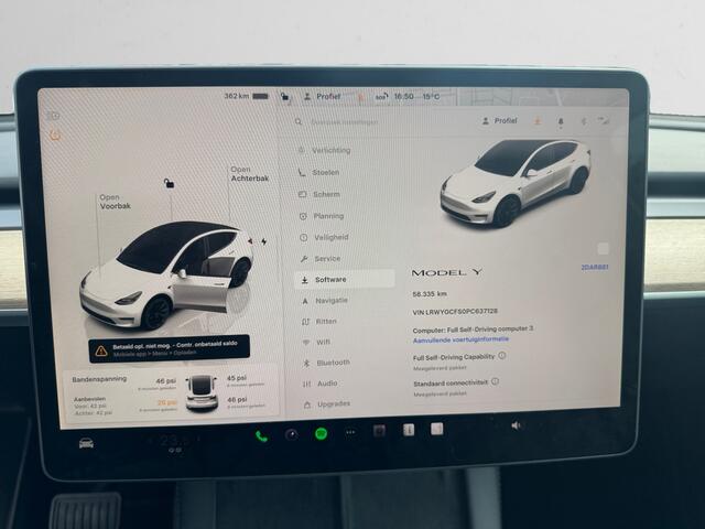 Tesla Model Y RWD 58 kWh SOH 95%, 455km Range, Warmtepomp, Full Self Driving Fase 3