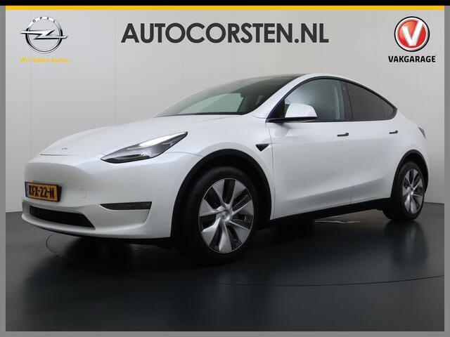 Tesla Model Y Long Range AWD 75kWh SOH 94% Warmtepomp AI-Computer Traffic Aware Adap.Cruise Leder Panoramadak Navi Ecc Camera Stoel+Stuurverwarming Privacy Glas Lmv Elek.Achterklep Led Elek.Stoelen+Memory 4WD Fabrieksgarantie tot 15-02-2027 - Garantie op de Accu+Motor