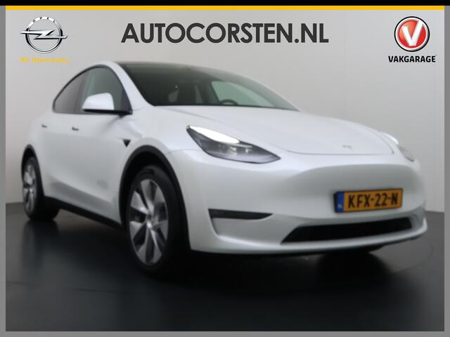 Tesla Model Y Long Range AWD 75kWh SOH 94% Warmtepomp AI-Computer Traffic Aware Adap.Cruise Leder Panoramadak Navi Ecc Camera Stoel+Stuurverwarming Privacy Glas Lmv Elek.Achterklep Led Elek.Stoelen+Memory 4WD Fabrieksgarantie tot 15-02-2027 - Garantie op de Accu+Motor
