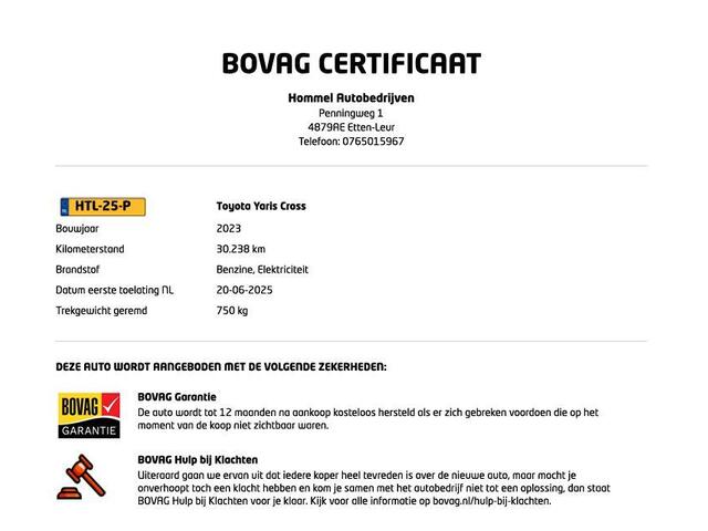 Toyota YARIS Cross 1.5 Hybrid Executive AWD - PANORAMADAK - 18 INCH LICHT METALEN VELGEN - NAVIGATIE - ARMSTEUN VOOR - CLIMATE CONTROL - CAMERA - DAB AUDIO - PARKEERSENSOREN VOOR/ ACHTER - ELEKTRISCH INKLAPBARE BUITENSPIEGELS - DEELS LEDEREN BEKLEDING - KEYLESS ENTRY/