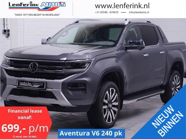Volkswagen AMAROK 3.0 TDI V6 240 pk Aventura Grijs Kenteken 2-Zits Leder, 360 Camera, Elek. Rolkoffer Laadruimte, 21" LMV, LED Koplampen, Nieuw