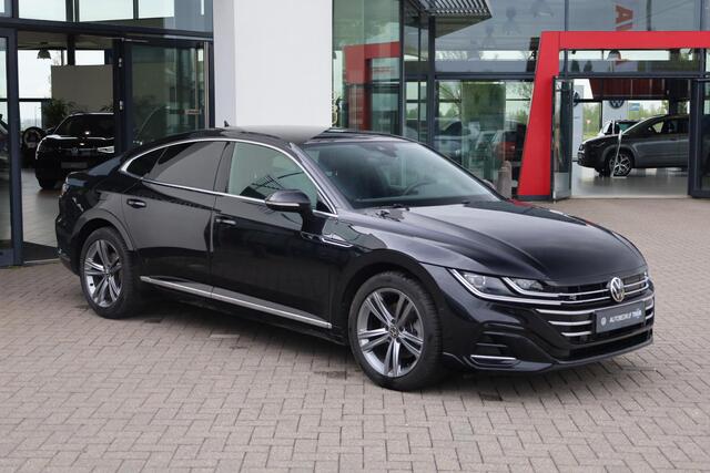 Volkswagen Arteon 1.4 TSI eHybrid R-Line Business+ camera side assist discover pro navigatie LED IQ Matrix ACC leder alcantara digital cockpit pro 4x stoelverwarming travel assist light assist draadloos carplay zwarte dakhemel keyless go spraak bediening draadloos laden