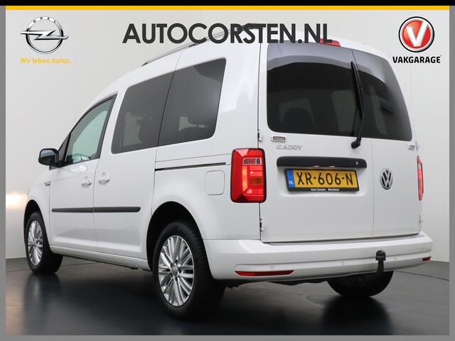 Volkswagen CADDY 1.4TGI Autom. Aardgas 5-Persoons Trekhaak Navi Ecc Cruise control Signaleringsverlichting Lmv Pdc 2X Schuifdeur Privacy Glas Stoel+Voorruitverwarming Licht & Zicht pakket Trendline Geel kenteken Ecofuel Aardgas/Benzine 1e Eigenaar 1.400KG Trekgewicht