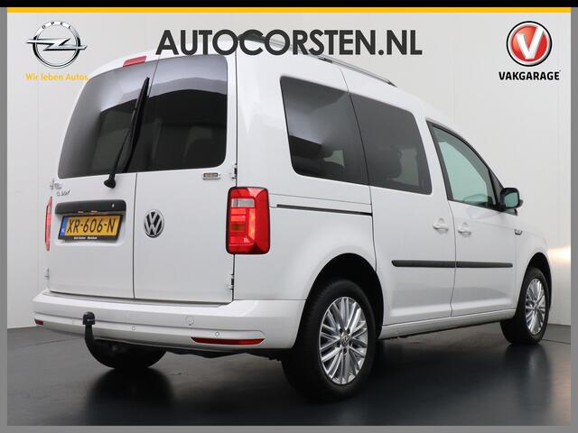 Volkswagen CADDY 1.4TGI Autom. Aardgas 5-Persoons Trekhaak Navi Ecc Cruise control Signaleringsverlichting Lmv Pdc 2X Schuifdeur Privacy Glas Stoel+Voorruitverwarming Licht & Zicht pakket Trendline Geel kenteken Ecofuel Aardgas/Benzine 1e Eigenaar 1.400KG Trekgewicht