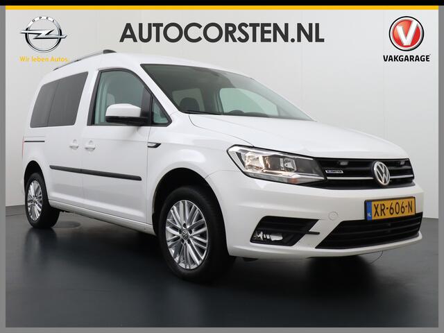 Volkswagen CADDY 1.4TGI Autom. Aardgas 5-Persoons Trekhaak Navi Ecc Cruise control Signaleringsverlichting Lmv Pdc 2X Schuifdeur Privacy Glas Stoel+Voorruitverwarming Licht & Zicht pakket Trendline Geel kenteken Ecofuel Aardgas/Benzine 1e Eigenaar 1.400KG Trekgewicht