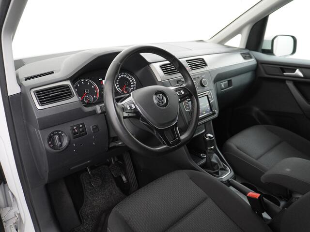 Volkswagen CADDY 1.4TGI Autom. Aardgas 5-Persoons Trekhaak Navi Ecc Cruise control Signaleringsverlichting Lmv Pdc 2X Schuifdeur Privacy Glas Stoel+Voorruitverwarming Licht & Zicht pakket Trendline Geel kenteken Ecofuel Aardgas/Benzine 1e Eigenaar 1.400KG Trekgewicht