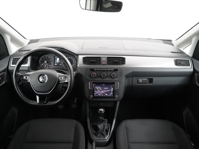 Volkswagen CADDY 1.4TGI Autom. Aardgas 5-Persoons Trekhaak Navi Ecc Cruise control Signaleringsverlichting Lmv Pdc 2X Schuifdeur Privacy Glas Stoel+Voorruitverwarming Licht & Zicht pakket Trendline Geel kenteken Ecofuel Aardgas/Benzine 1e Eigenaar 1.400KG Trekgewicht