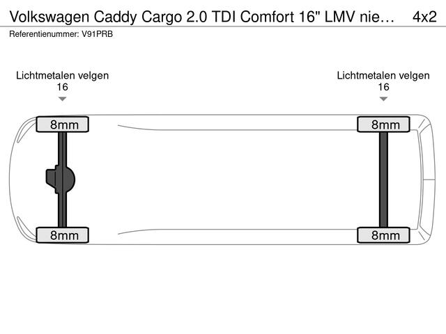 Volkswagen CADDY Cargo 2.0 TDI Comfort 16" LMV nieuw airco cruise control dichte achterdeuren parkeersensoren multifunctioneel stuurwiel app connect navigatie armleuning dealeronderhouden