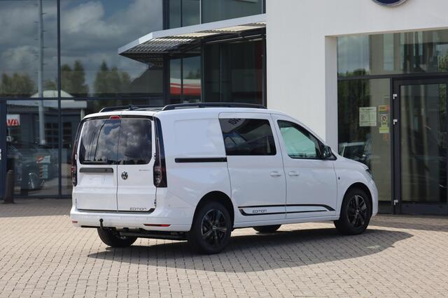 Volkswagen CADDY MAXI Cargo Flexible 1.5 TSI Flexible eHybrid Limited Edition 115PK / 85kW, Dodehoekdetectie (Side Assist), adaptieve cruise control (ACC), elektrisch verstel-, verwarm- en inklapbare buitenspiegels, achteruitrijcamera (Rear View), parkeersensoren voor en achter (PDC), trekhaak, navigatie, Apple Carplay & Android Auto, DAB+, verwarmbare voorstoelen, keyless start, 17" 'Vulcano' LMV, multifunctioneel lederen stuurwiel etc.