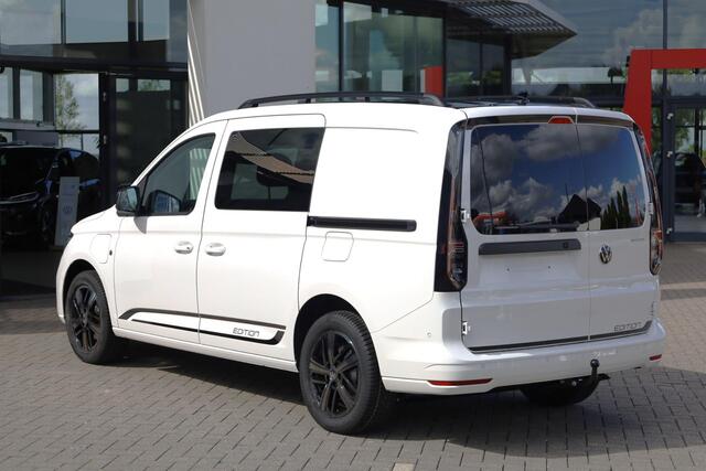Volkswagen CADDY MAXI Cargo Flexible 1.5 TSI Flexible eHybrid Limited Edition 115PK / 85kW, Dodehoekdetectie (Side Assist), adaptieve cruise control (ACC), elektrisch verstel-, verwarm- en inklapbare buitenspiegels, achteruitrijcamera (Rear View), parkeersensoren voor en achter (PDC), trekhaak, navigatie, Apple Carplay & Android Auto, DAB+, verwarmbare voorstoelen, keyless start, 17" 'Vulcano' LMV, multifunctioneel lederen stuurwiel etc.