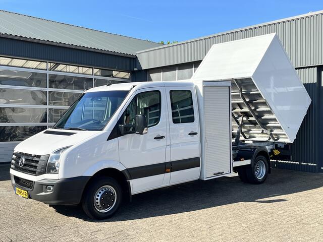 Volkswagen CRAFTER 50 2.0 TDI DC 164PK Kipper Airco Cruise controle Navigatiesysteem Trekhaak 3500kg Houtsnippers Boomverzorging Groenaval Snipperauto 6-persoons Gereedschapskist 1e eigenaar ex Gemeente open laadbak