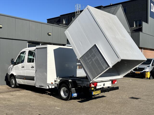 Volkswagen CRAFTER 50 2.0 TDI DC 164PK Kipper Airco Cruise controle Navigatiesysteem Trekhaak 3500kg Houtsnippers Boomverzorging Groenaval Snipperauto 6-persoons Gereedschapskist 1e eigenaar ex Gemeente open laadbak
