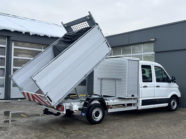 Volkswagen CRAFTER 35 2.0 TDI L4 DC 3000kg trekgewicht Kipper Airco Cruise controle 6 persoons Euro 6 Telefoonverbinding Gereedschapskist Dubbele cabine 1e eigenaar Ex gemeente Open laadbak Pick-up p-up Bakwagen Kieper