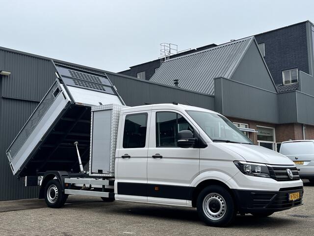 Volkswagen CRAFTER 35 2.0 TDI L4 DC 140pk Airco Cruise controle Trekhaak 3000kg trekgewicht Kipper 6-Persoons Euro 6 Dubbele cabine 1e eigenaar Open laadbak Pick-up Bakwagen Kieper