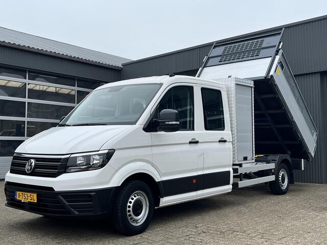 Volkswagen CRAFTER 35 2.0 TDI L4 DC 140pk Airco Cruise controle Trekhaak 3000kg trekgewicht Kipper 6-Persoons Euro 6 Dubbele cabine 1e eigenaar Open laadbak Pick-up Bakwagen Kieper