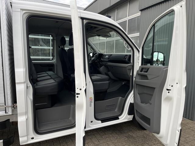 Volkswagen CRAFTER 35 2.0 TDI L4 DC Airco Cruise controle Trekhaak 3000kg trekgewicht 6-Persoons Euro 6 Dubbele cabine Telefoonverbinding Open laadbak Pick-up p-up Bakwagen Kieper