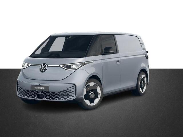 Volkswagen ID. Buzz Cargo Bedrijfswagens Bulli Edition Elektromotor 210 kW (286 pk) 2988 mm | Navigatiesysteem | Climate control | Alarm klasse 3 | 20 inch Stockton velgen | 360° graden | Stuurwiel verwarmd | Trekhaak elektrisch | Zijwandbekleding