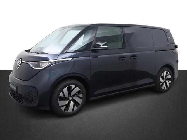 Volkswagen ID. Buzz Cargo Bedrijfswagens Bulli Edition Elektromotor 210 kW (286 pk) 2988 mm | Alarm klasse 3 | Climate control | 19 inch 'Tilburg' velgen | 360° camera | Stuurwiel verwarmd | Trekhaak elektrisch | Multimedia pakket plus | Parkeer pakket | Assistentiepakket | LED pakket | Zijwandbekleding | Schuifdeur links + rechts |