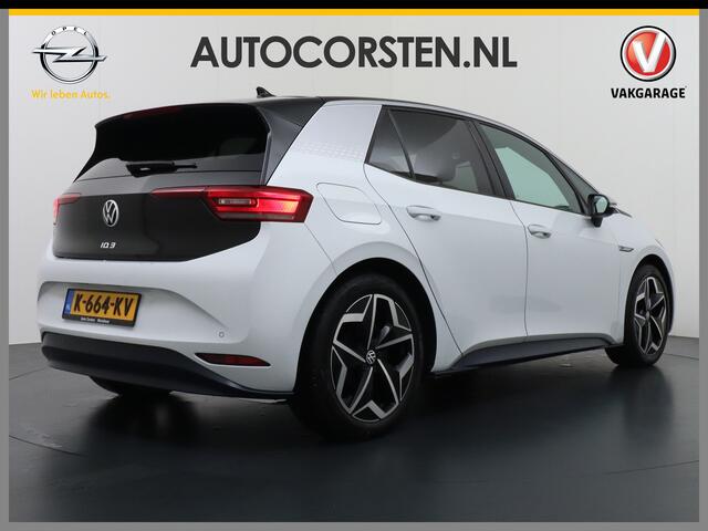 Volkswagen ID.3 58kWh 204PK First Plus Navi-Pro 19" Camera Apple Carplay Android Auto Matrix-LED Stoel-Stuurverwarming Adapt.Cruise Control Pdc Dab Keyless Lmv Bluetooth Draadloze telefoonlader Regensensor Rijstrooksensor Verkeersbord detectie ¤44.000,- Nieuw! Grootste a