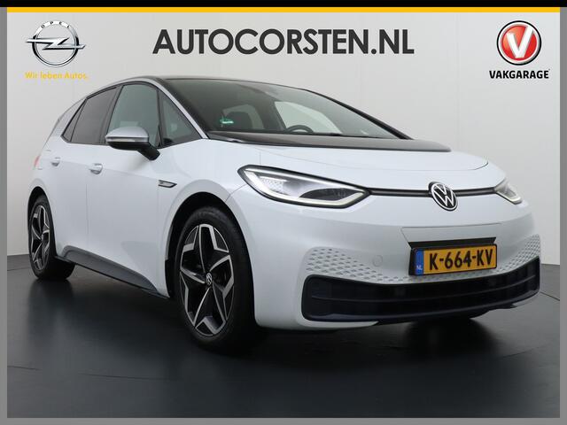 Volkswagen ID.3 58kWh 204PK First Plus Navi-Pro 19" Camera Apple Carplay Android Auto Matrix-LED Stoel-Stuurverwarming Adapt.Cruise Control Pdc Dab Keyless Lmv Bluetooth Draadloze telefoonlader Regensensor Rijstrooksensor Verkeersbord detectie ¤44.000,- Nieuw! Grootste a