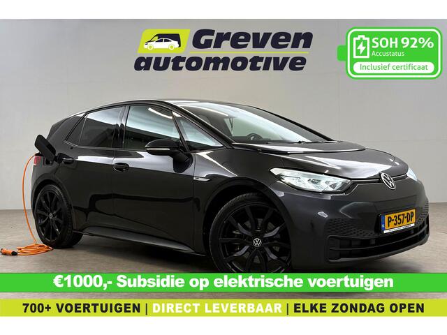 Volkswagen ID.3 58KWH First Black Edition | Snelladen | SOH 92% | Virtual | Sfeer | Adap. Cruise | Trekhaak | Carplay | Parkeersens.