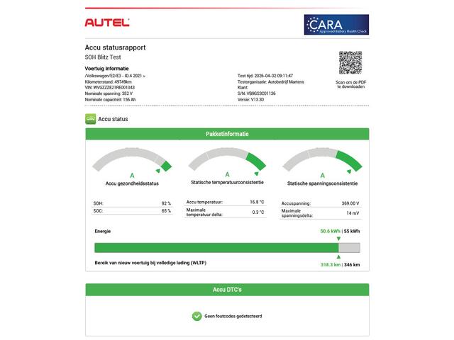 Volkswagen ID.4 Pure 52 kWh SOH 92% Trekhaak Navigatie Parkeersensoren Adaptive Cruise Apple CarPlay/Android Auto