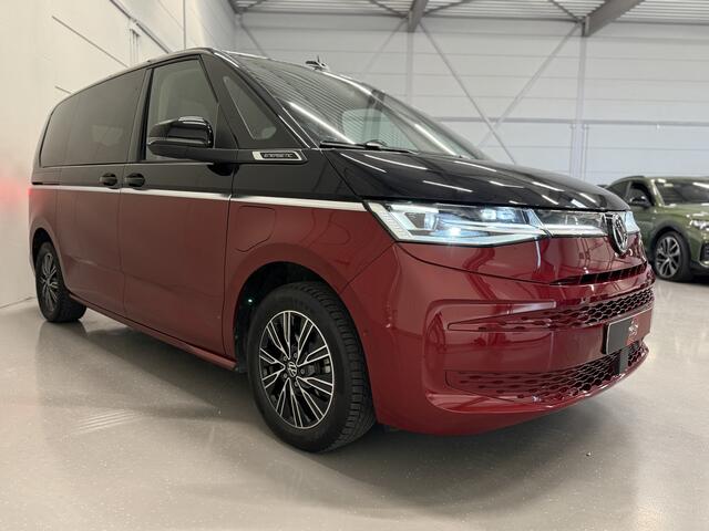 Volkswagen MULTIVAN 1.4 eHybrid Energetic 7p. PANO/LEER/IQ-LIGHT/TREKHAAK/HARMAN-KARDON/CARPLAY/ADAPTIVE-ONDERSTEL/SFEER/ACC/EL.SCHUIFDEUREN/STANDKACHEL/CAMERA/TWO-TONE FORTANA-RED METALLIC-DEEP BLACK PEARL/VOLLEDIG VW DEALER HISTORIE, N