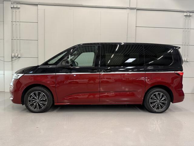 Volkswagen MULTIVAN 1.4 eHybrid Energetic 7p. PANO/LEER/IQ-LIGHT/TREKHAAK/HARMAN-KARDON/CARPLAY/ADAPTIVE-ONDERSTEL/SFEER/ACC/EL.SCHUIFDEUREN/STANDKACHEL/CAMERA/TWO-TONE FORTANA-RED METALLIC-DEEP BLACK PEARL/VOLLEDIG VW DEALER HISTORIE, N