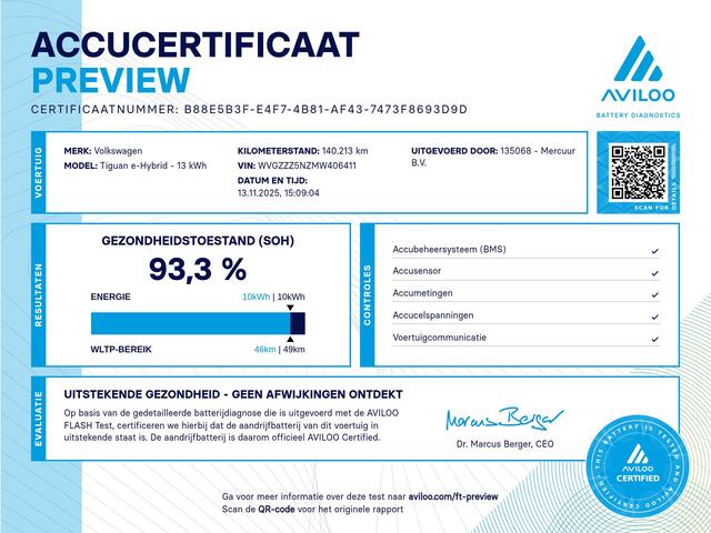 Volkswagen TIGUAN 1.4 TSI eHybrid 225PK R-Line | SOH 93% | Pano | IQ Light | Virtual | Camera | Stuur/Stoelverw. | Adap. Cruise | Carplay | Trekh.