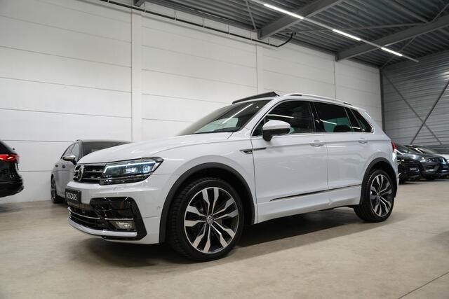Volkswagen TIGUAN 2.0 TSI 4Motion 220PK 3x R-Line * Pano - Dynaudio - 360° Cam - Leder - Memory - Keyless - White Silver *