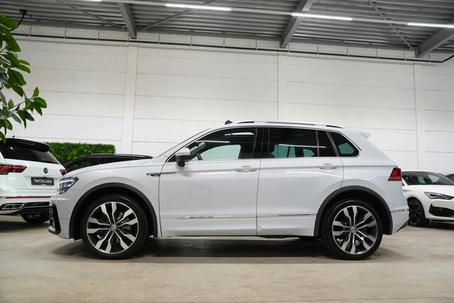 Volkswagen TIGUAN 2.0 TSI 4Motion 220PK 3x R-Line * Pano - Dynaudio - 360° Cam - Leder - Memory - Keyless - White Silver *