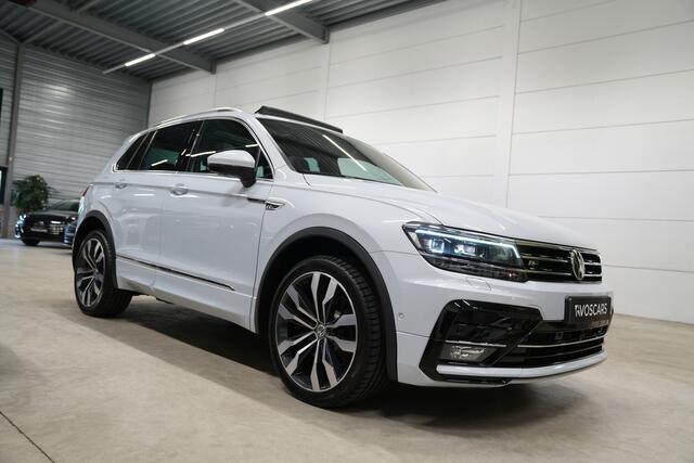 Volkswagen TIGUAN 2.0 TSI 4Motion 220PK 3x R-Line * Pano - Dynaudio - 360° Cam - Leder - Memory - Keyless - White Silver *