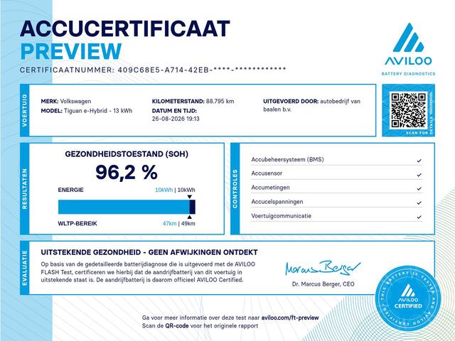 Volkswagen TIGUAN 1.4 TSI eHybrid PHEV Business SOh 96.2% NAVI VIRTUAL TH 88000KM!!!