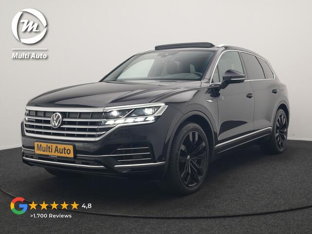 Volkswagen TOUAREG 3.0 TSi eHybrid 4MOTION PHEV 381pk Dealer O.H | Luchtvering | Trekhaak Af Fabriek | Panodak | Adaptive Cruise | Matrix LED | Lederen Sportstoelen Memory & Verwarmd | Keyless | Apple Carplay | Virtual | Navigatie | DAB | 21"L.M | Plug In Hybrid |
