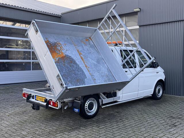 Volkswagen TRANSPORTER 2.0 TDI L2H1 DC 3 Zijdenkipper Airco Cruise controle Trekhaak 2500kg 6-Persoons Kipper Telefoonverbinding Werkverlichting 1e Eigenaar Euro 5