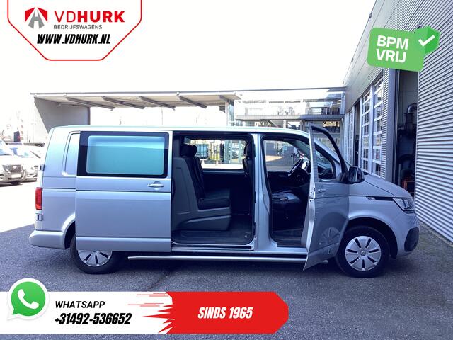 Volkswagen TRANSPORTER T6.1 2.0 TDI L2 DC Dubbel Cabine BPM VRIJ! 6 Pers./ NL Auto/ CarPlay/ Navi/ Cruise/ PDC/ Trekhaak