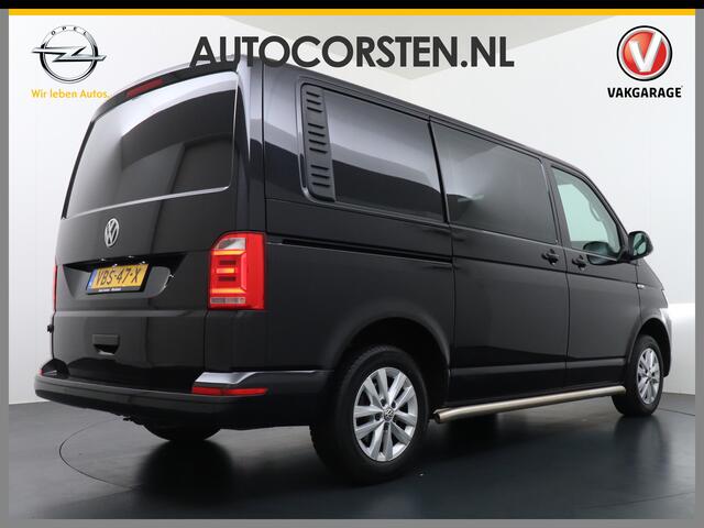 Volkswagen TRANSPORTER 2.0TDI 150PK Autom. Highline Leder Navi Pdc Voorruitverwarming Cruise Control Regen/Lichtsensor Lmv 2X Schuifdeur Rubbervloer Wandbetimmering Sidebars Achterklep 1e Eigenaar Euro 6
