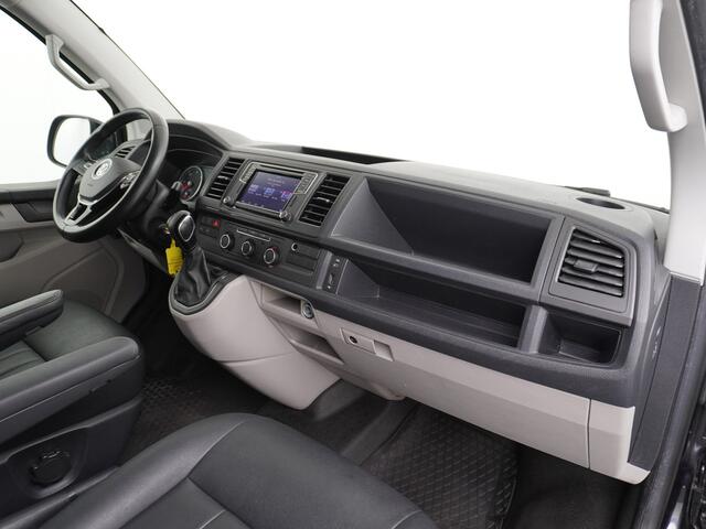 Volkswagen TRANSPORTER 2.0TDI 150PK Autom. Highline Leder Navi Pdc Voorruitverwarming Cruise Control Regen/Lichtsensor Lmv 2X Schuifdeur Rubbervloer Wandbetimmering Sidebars Achterklep 1e Eigenaar Euro 6