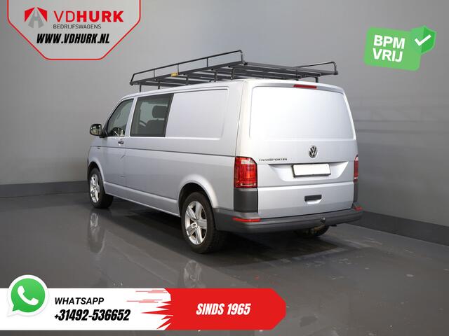 Volkswagen TRANSPORTER 2.0 TDI L2 DC Dubbel Cabine BPM VRIJ! NL Auto/ Imperiaal/ Carplay/ 18" LMV/ Cruise/ Trekhaak/ Airco
