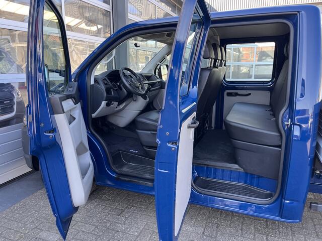 Volkswagen TRANSPORTER 2.0 TDI L2H1 DC Euro 6 Pick up open laadbak Pick-up Airco Telefoonverbinding 6-Persoons 1e eigenaar Dealer onderhouden P-up Bakwagen Doka Pritsche